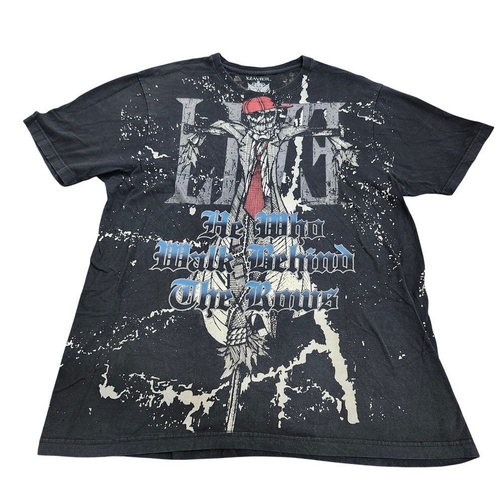 Xzavier Mens XXL Black He Who Walks Behind The Rows Scarecrow Graphic T-Shirt